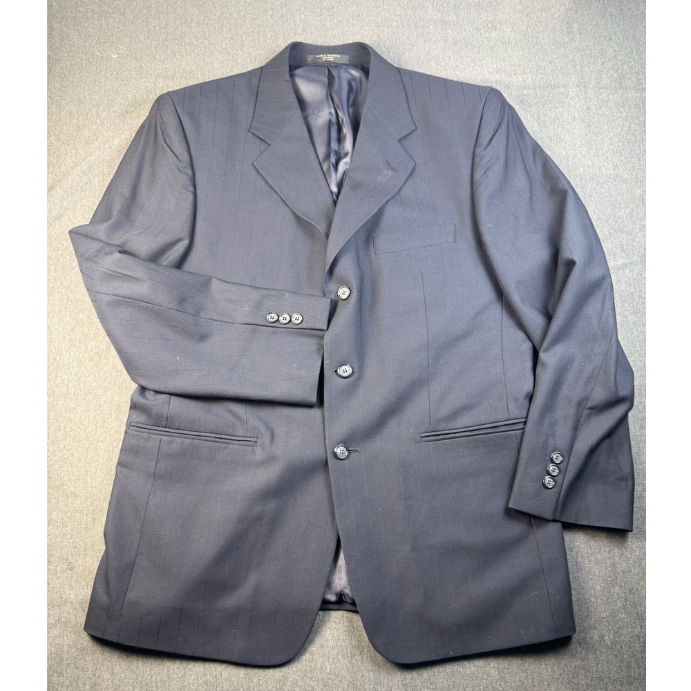 Dario‎ di Napoli Mens Navy Blue 100% Wool Blazer Jacket